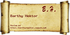 Barthy Hektor névjegykártya